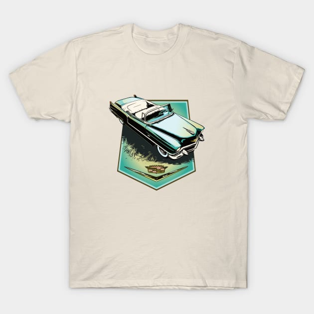 56 Blue/green Cadillac, 1956 Caddy series 62 T-Shirt by ZoeysGarage